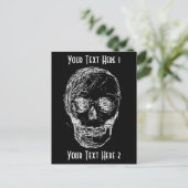 De schedel, in het wit. briefkaart (Staand voorkant)