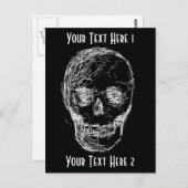 De schedel, in het wit. briefkaart (Voorkant / Achterkant)