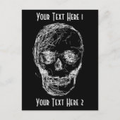 De schedel, in het wit. briefkaart (Voorkant)