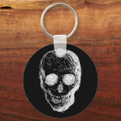 De schedel, in het wit. sleutelhanger (Voorkant)
