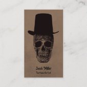 De schedel met de bovenste donkere gothische  grun visitekaartje (Voorkant)