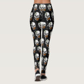 De schedel met de zwarte achtergrond van Monarch B Leggings (Achterkant)