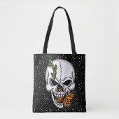 De schedel met de zwarte achtergrond van Monarch B Tote Bag (Voorkant)