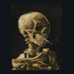 De schedel met een brandende sigaret van Van Gogh Poster<br><div class="desc">Van Gogh's schedel van een skelet met een brandende sigaret</div>