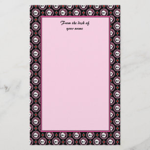 De schedel met het hart en het boogontwerp briefpapier