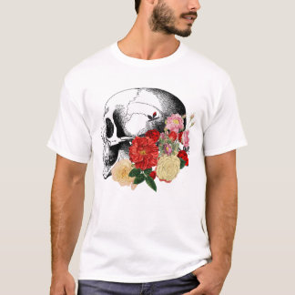 De schedel met kleurrijke bloemen. t-shirt