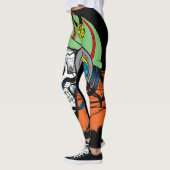 De schedel met lange haar, groen Pet en hoofdtelef Leggings (Links)