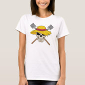 De schedel met Pet als Boer met Rek T-shirt (Voorkant)