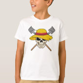 De schedel met Pet als Boer met Rek T-shirt (Voorkant)