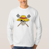 De schedel met Pet als Boer met Rek T-shirt (Voorkant)
