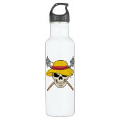 De schedel met Pet als Boer met Rek Waterfles (Voorkant)