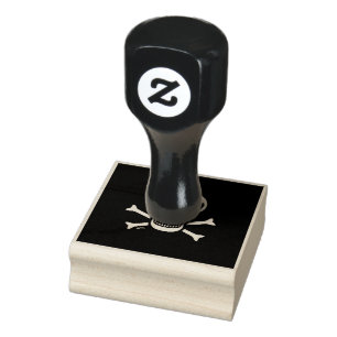 De schedel n beent Zwarte rubber grote zegel uit Rubberstempel