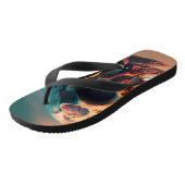 De schedel op het strand teenslippers (Schuin)