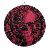 De schedel van de gothische kant in diep rood. dartbord (Voorkant)