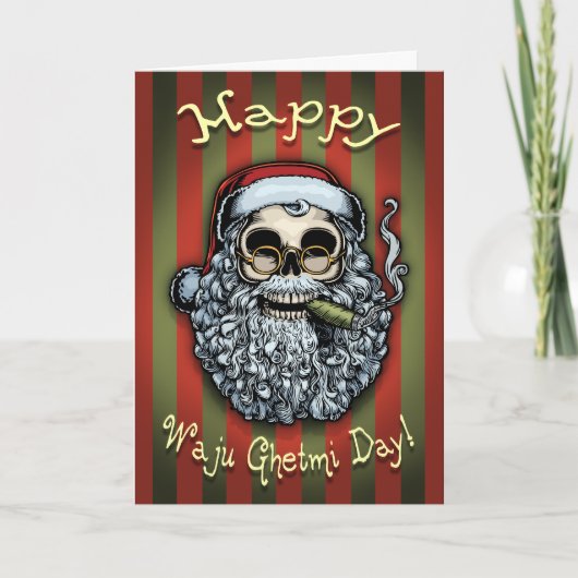 De Schedel van de Kerstman van Smokin Feestdagen Kaart (Voorkant)