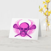 De Schedel van de lacrosse - Paars Kaart (Gele Bloem)