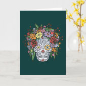 De Schedel van de Suiker van Flowerhair Kaart (Gele Bloem)