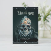 De schedel van de tijd: Romeinse cijfers Bedankkaart (Staand voorkant)