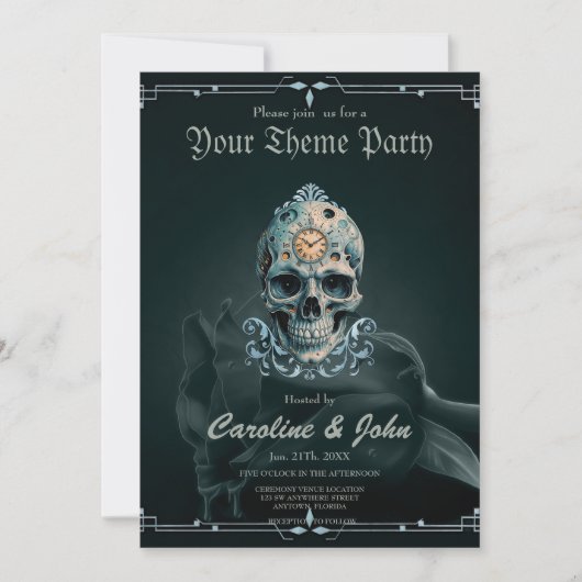 De schedel van de tijd: Romeinse cijfers Kaart (Voorkant)