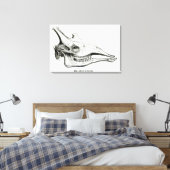De schedel van een Giraffe Canvas Afdruk (Insitu (Slaapkamer))