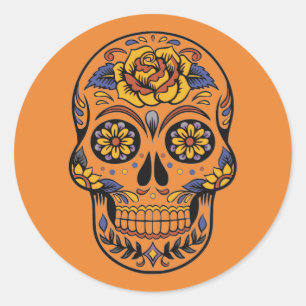 De Schedel van Halloween Ronde Sticker