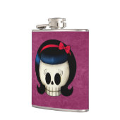 De schedel van Rockabilly Girl Heupfles (Links)