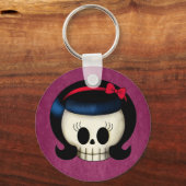 De schedel van Rockabilly Girl Sleutelhanger (Voorkant)