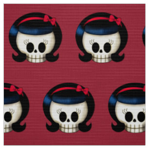 De schedel van Rockabilly Girl Stof