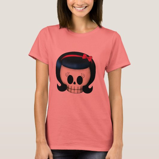 De schedel van Rockabilly Girl T-shirt (Voorkant)