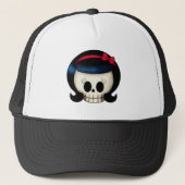 De schedel van Rockabilly Girl Trucker Pet (Voorkant)