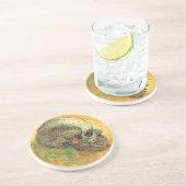 De schedel van Vincent van Gogh,  impressionisme Zandsteen Onderzetter (Zijkant)