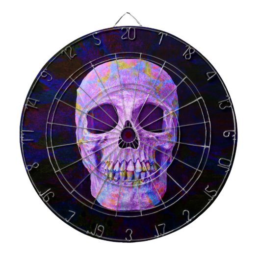 De schedeldag van de dode Paarse blauwe neongothie Dartbord (Voorkant)