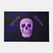 De schedeldag van de dode Paarse blauwe neongothie Deurmat (Voorkant)