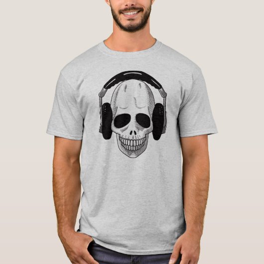 De schedelhoofdtelefoon omhoog t-shirt (Voorkant)