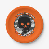 De schedelkrijger papieren bordje (Voorkant)