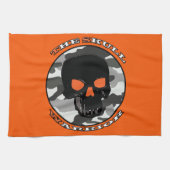 De schedelkrijger theedoek (Horizontaal)