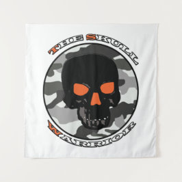 De schedelkrijger wandkleed