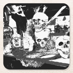 De Schedels Hebben Het - Halloween Design Kartonnen Onderzetters