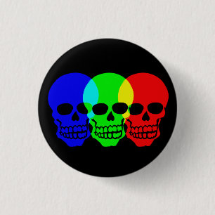 De schedels ronde button 3,2 cm