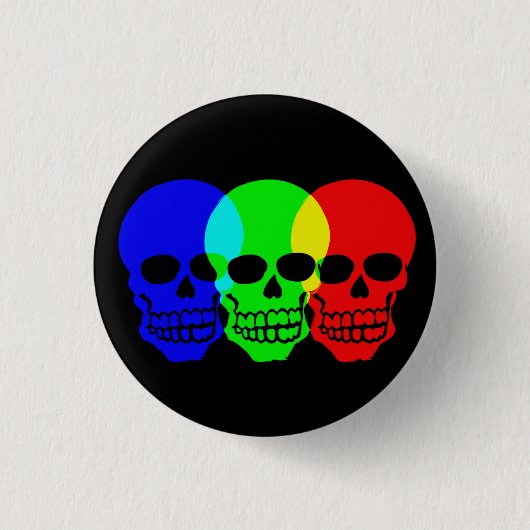 De schedels ronde button 3,2 cm (Voorkant)