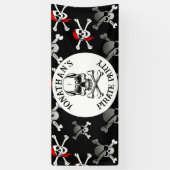 De schedels van het piratenschip spandoek (Verticaal)