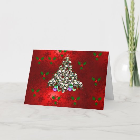 De schedels van Kerstmis Feestdagen Kaart (Voorkant)