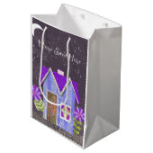 De schemeringstuin (Maarts viooltje & Indigo) Medium Cadeauzakje (Voorkant Gekanteld)
