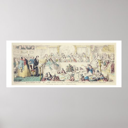 De schending van belofte - cartoon handgekleurde e poster (Voorkant)