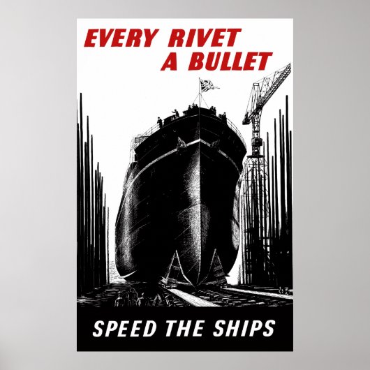 De schepen versnellen - elke rivet een kogel poster (Voorkant)