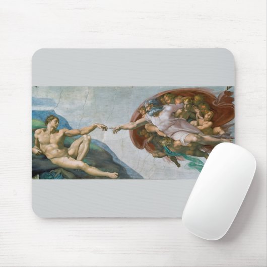De Schepping van Adam (c. 1511) | Michelangelo Muismat (Met muis)