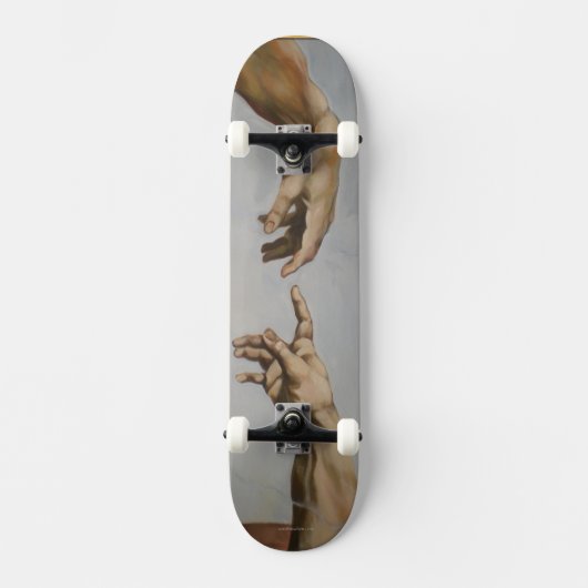 "De schepping van Adam" door Leonardo da Vinci Skateboard (Voorkant)