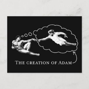 De schepping van Adam (god) Briefkaart