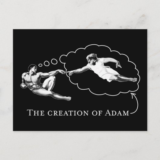 De schepping van Adam (god) Briefkaart (Voorkant)