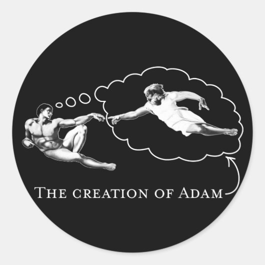 De schepping van Adam (god) Ronde Sticker (Voorkant)